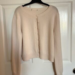 Reformation Clara Cream Cashmere Cardigan